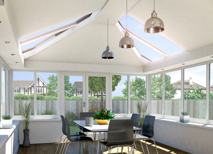 LivinROOF interior with Livinlight LivinROOF interior with Livinlight - Plastered ceiling